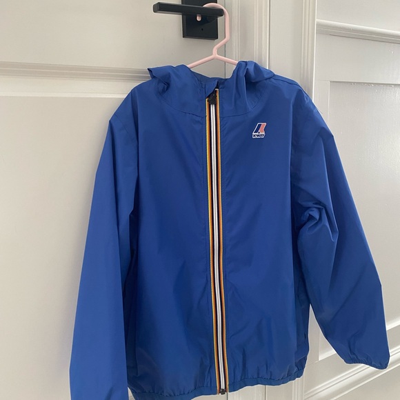 Youth K-Way Windbreaker jacket NWOT bright blue size 10 France